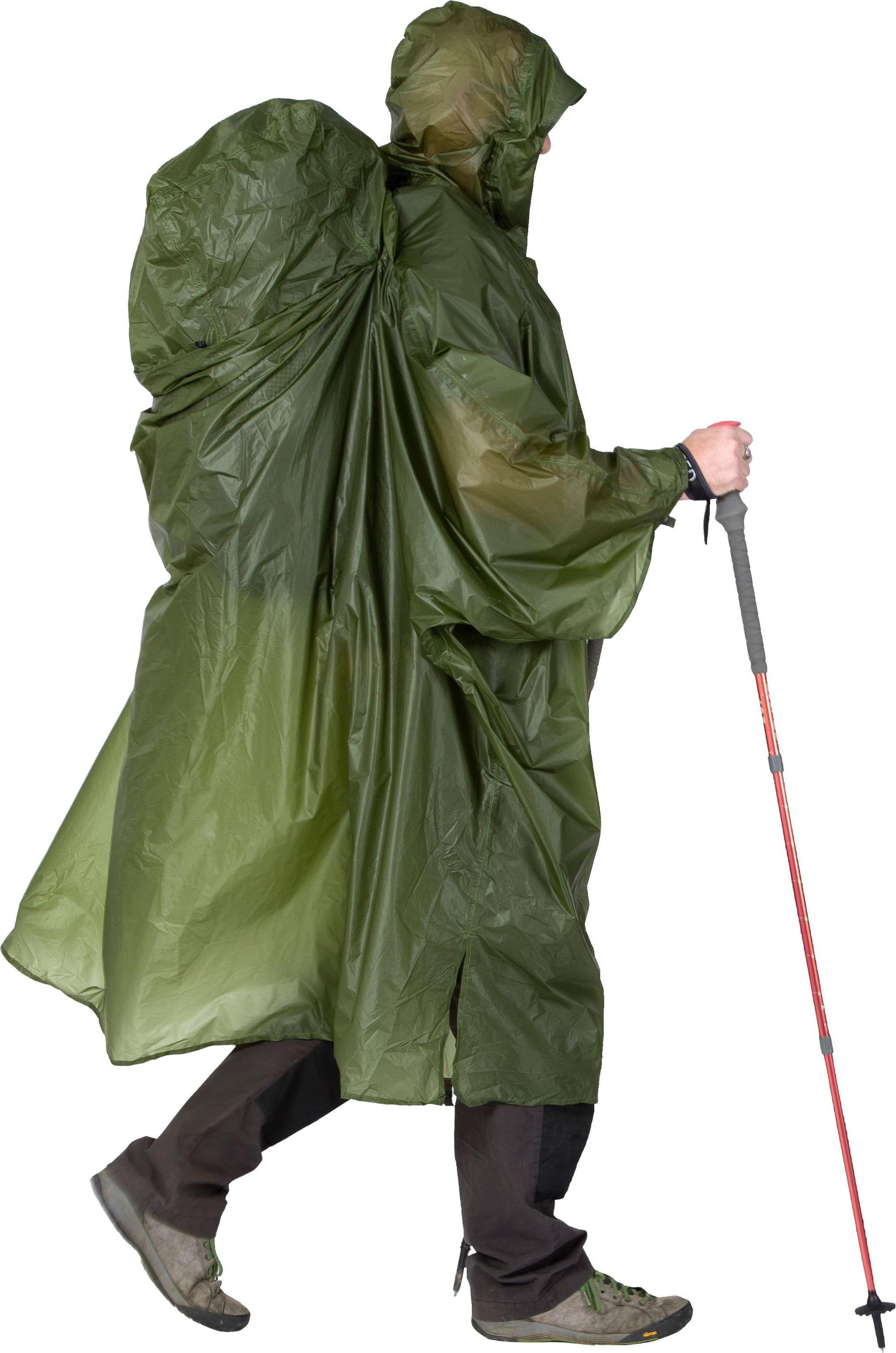 Sammenpakket grønn Exped Pack Poncho UL M