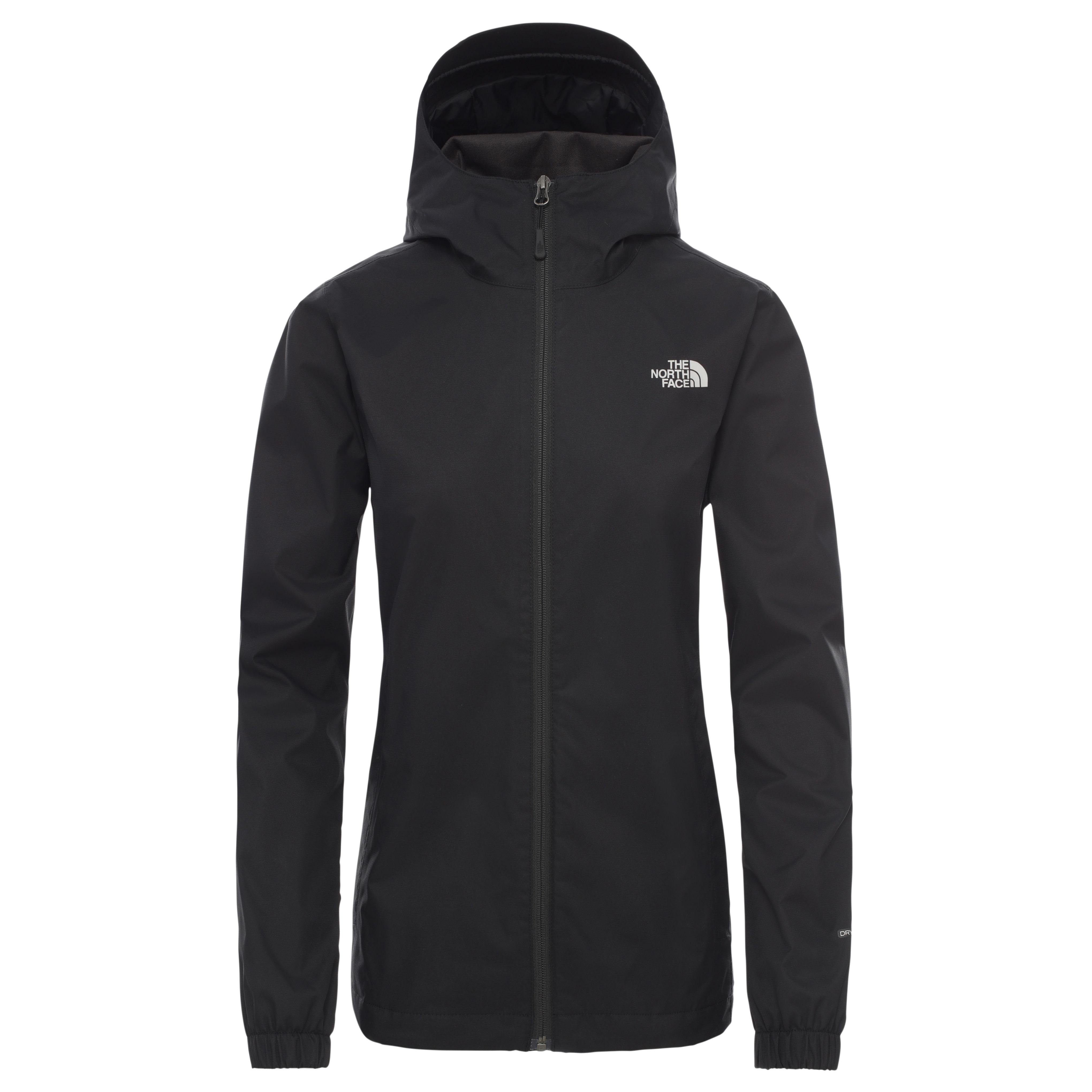 Svart The North Face Quest-regnjakke til dame