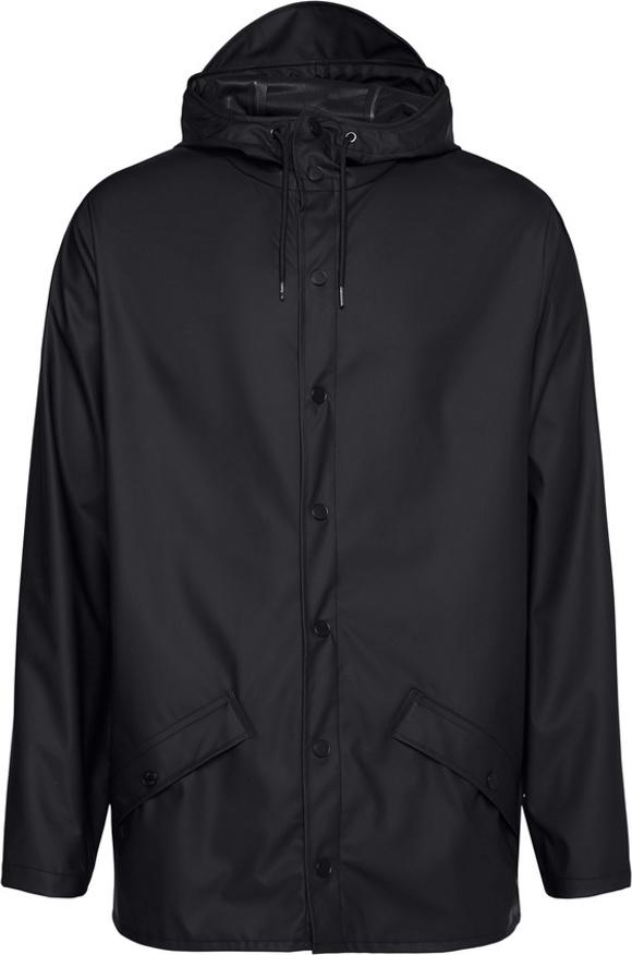 Svart minimalistisk unisex-regnjakke fra Rains